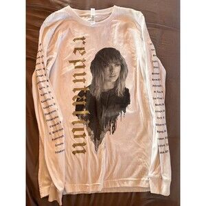 Taylor Swift Canvas 2018 Reputation Stadium Tour Long Sleeve White Small Shirt